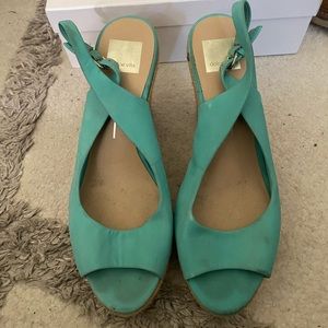 Turquoise Dolce Vita Wedges Size 10
